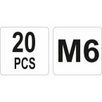 Srieginės kniedės plieninės | M6/20 vnt. (YT-36473) Srieginės kniedės plieninės | M6/20 vnt. (YT-36473)